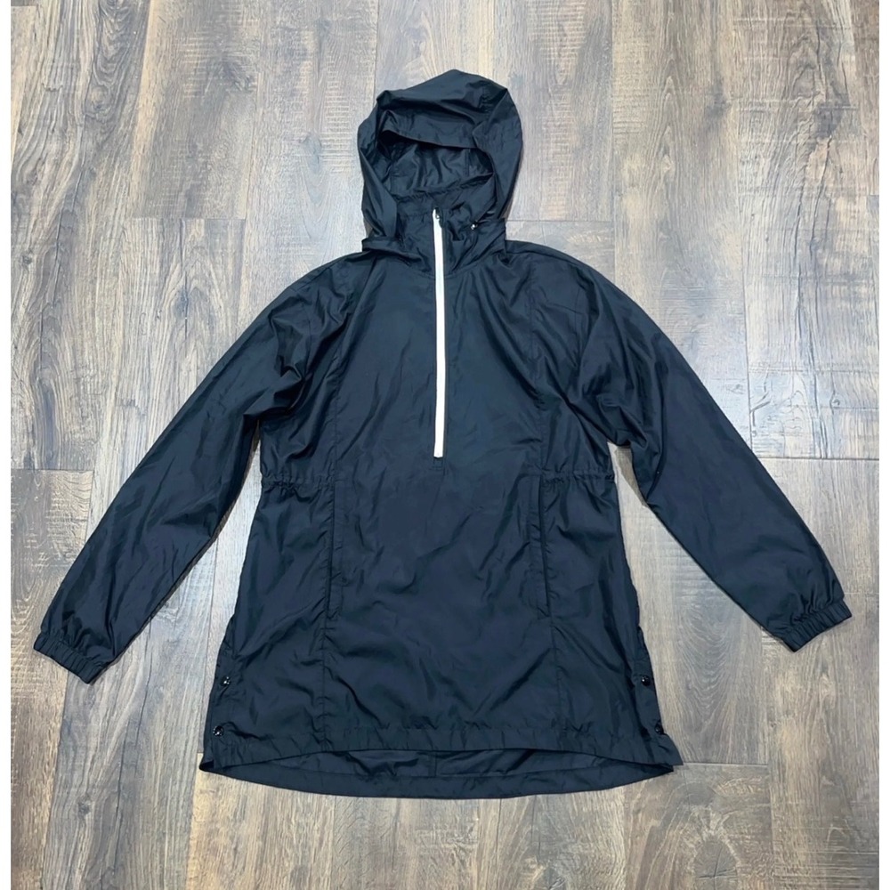 Victoria Sport Womens Black Half Zip Anorak Windbreaker Packable Jacket Hooded M - Picture 3 of 8